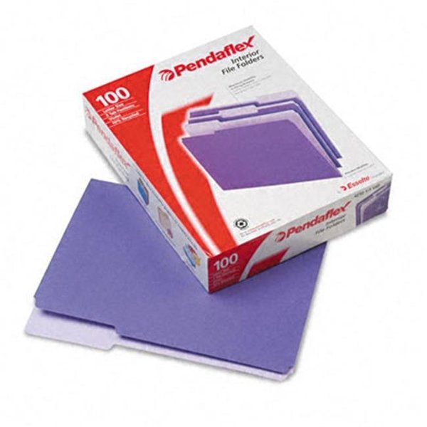 Pendaflex Pendaflex 421013VIO Interior File Folders- 1/3 Cut- Top Tab- Letter- Violet- 100/Box 421013VIO